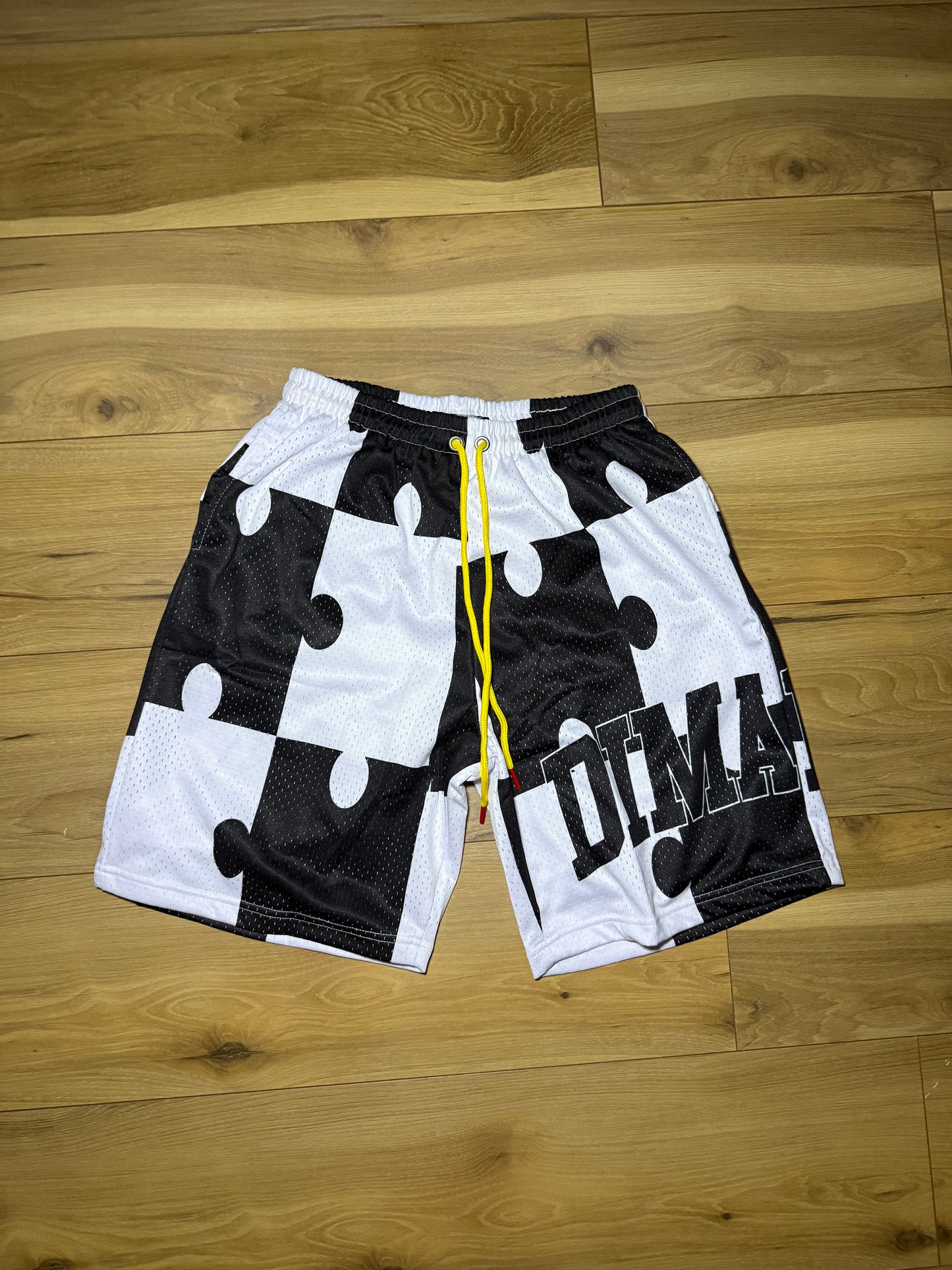 Black Puzzle Shorts