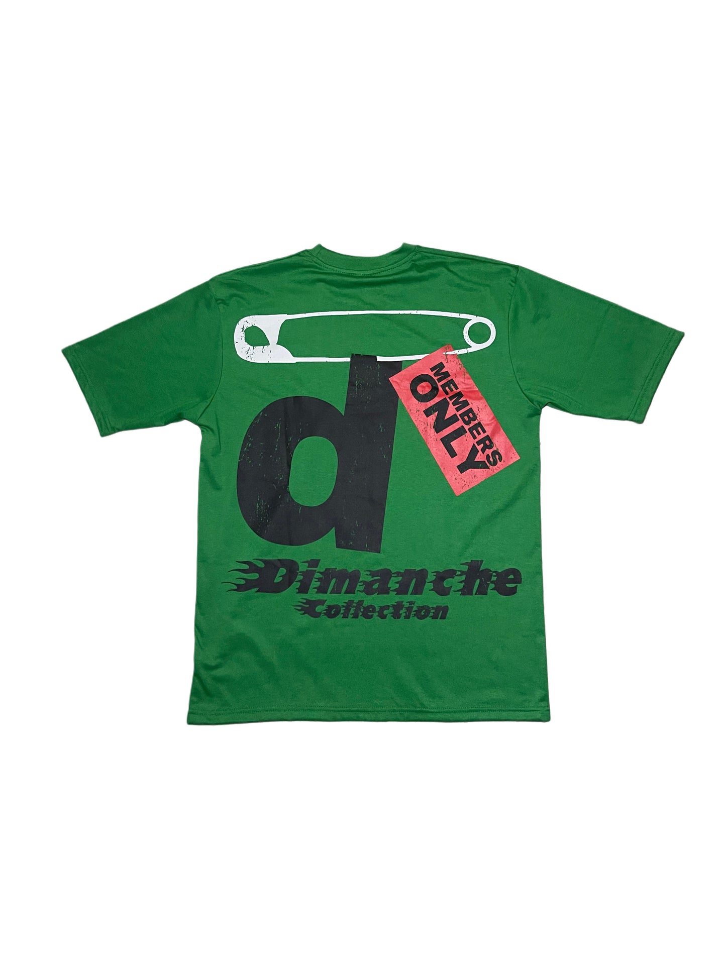 Green Safety Pin graphic tee