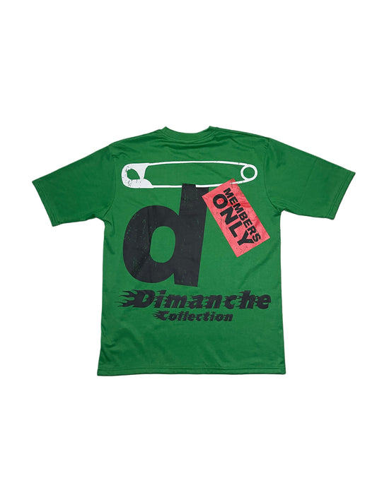 Green Safety Pin graphic tee
