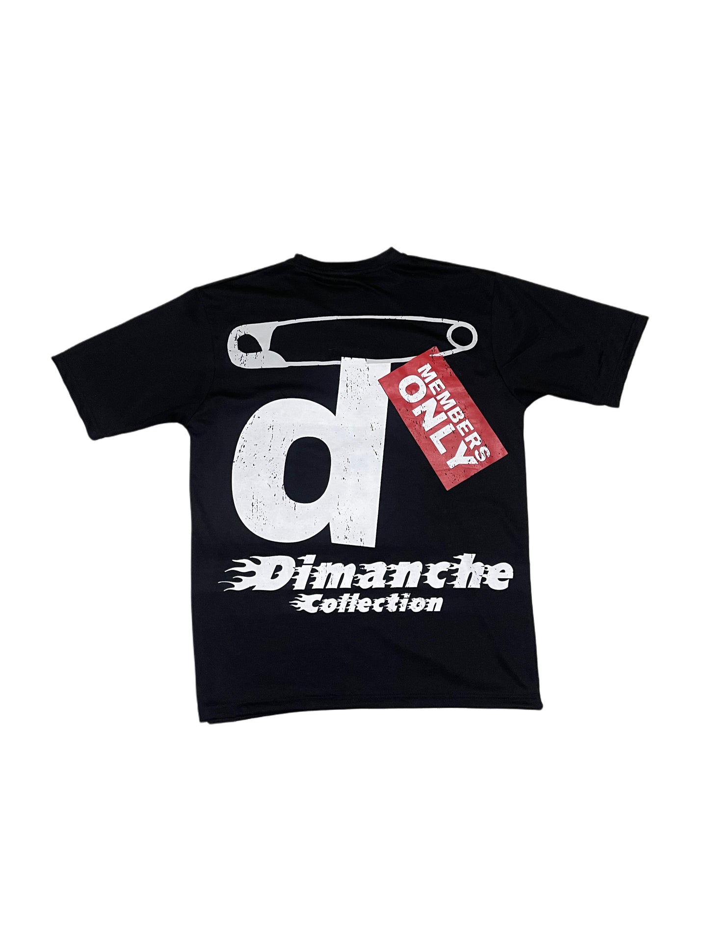 Black Safety Pin Cotton T shirt