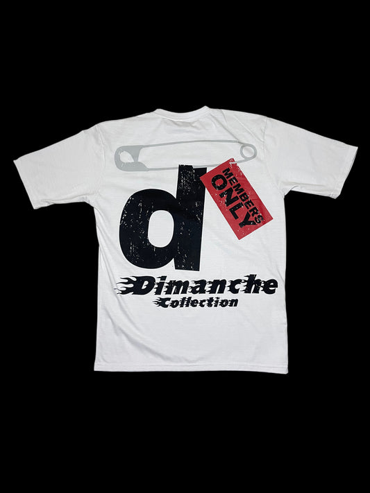 White Safety Pin Graphic T Shirt