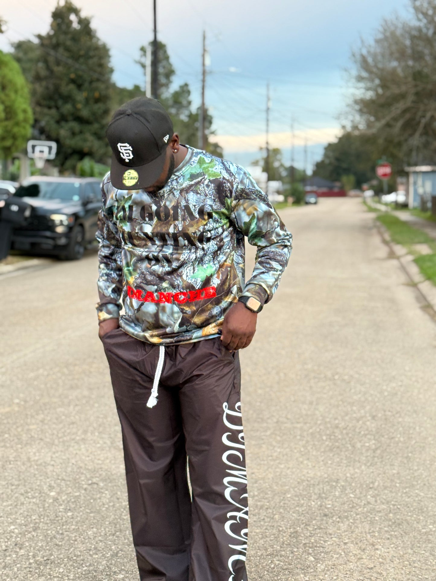 Black Nylon Oversized Pants