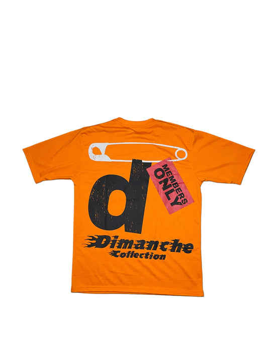 Orange Safety Pin Graphic T-shirt