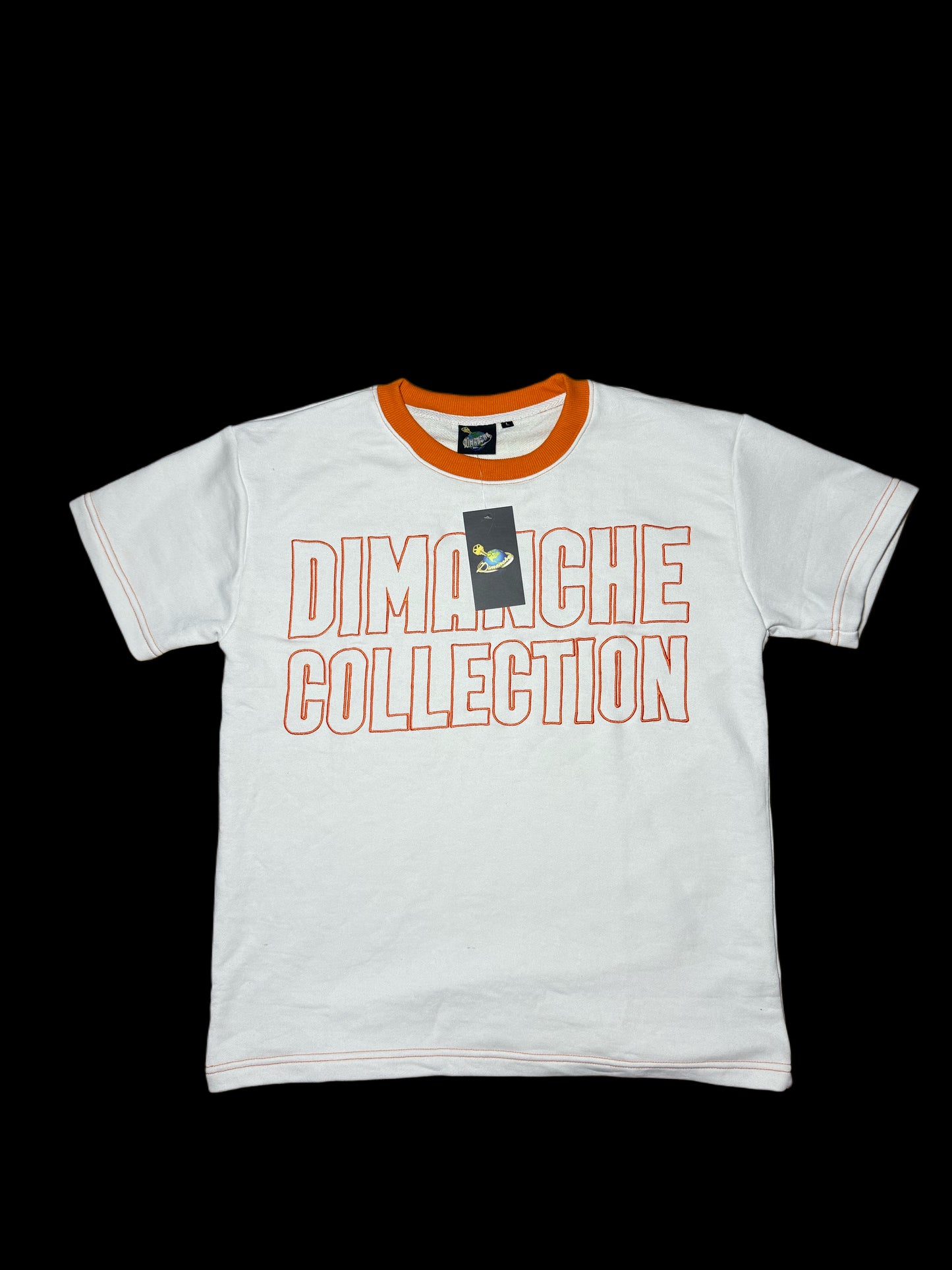 Orange Collar French Terry T-Shirt