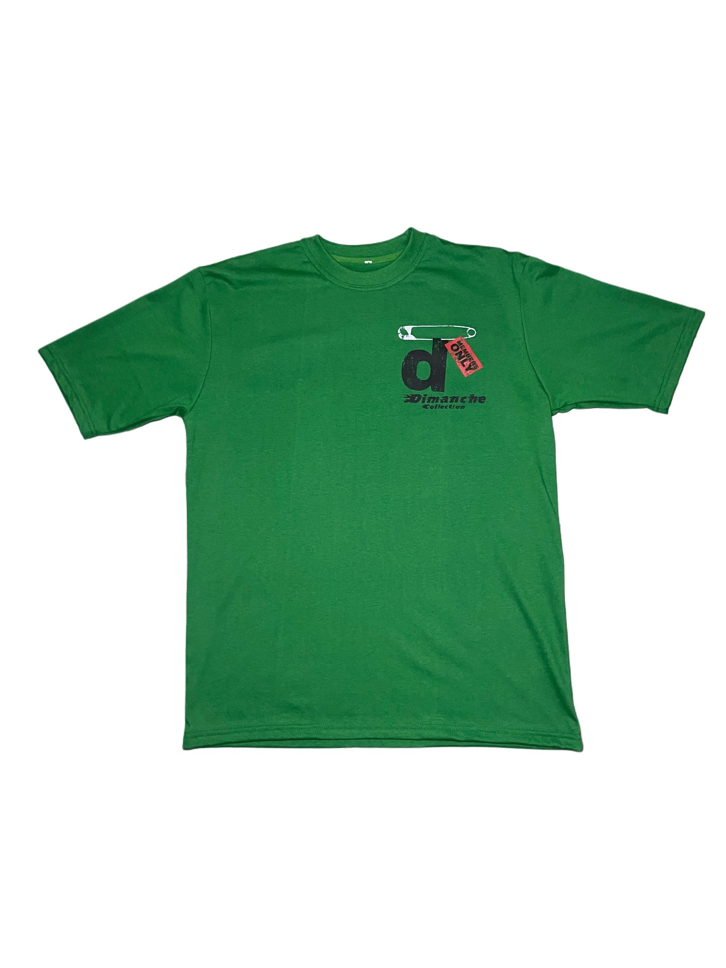 Green Safety Pin graphic tee