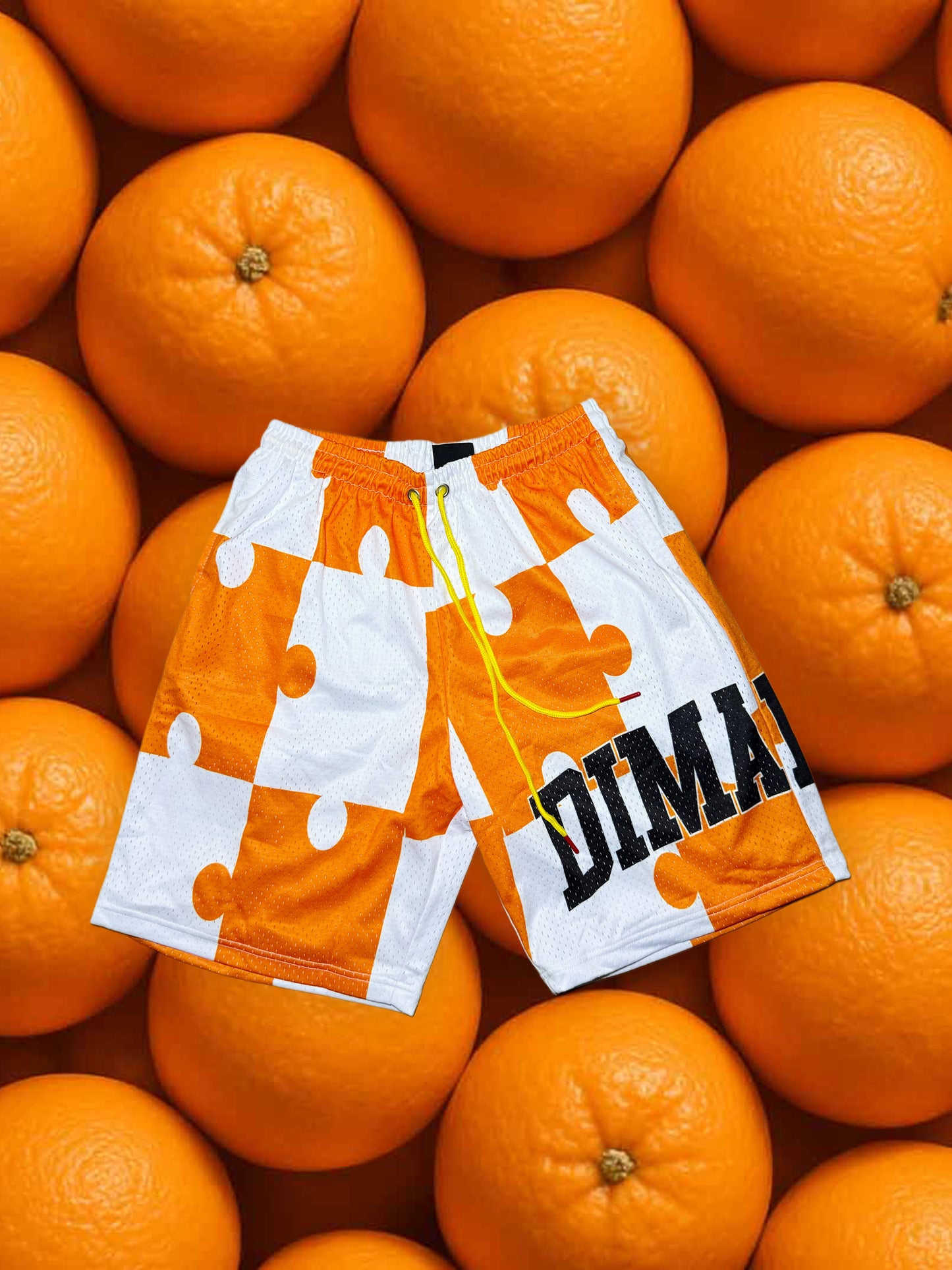 Orange Puzzle Shorts