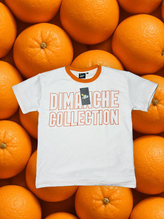Orange Collar French Terry T-Shirt