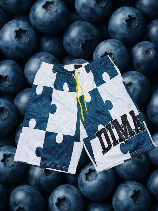 Blue Puzzle Shorts