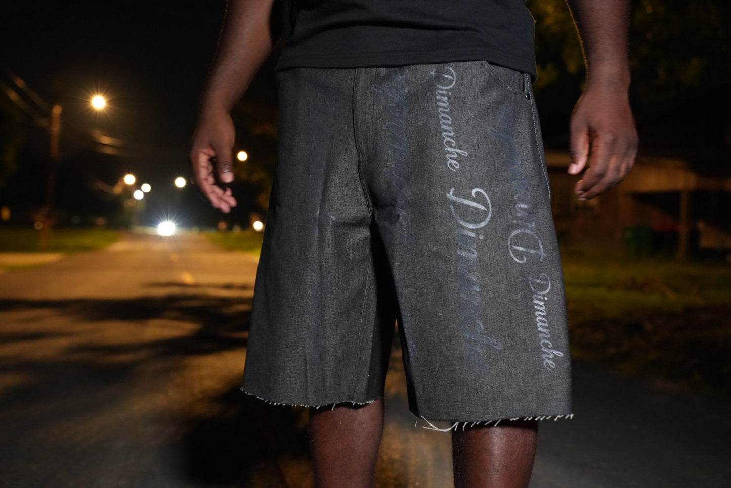 Dimanche Collection Monogram Denim Shorts