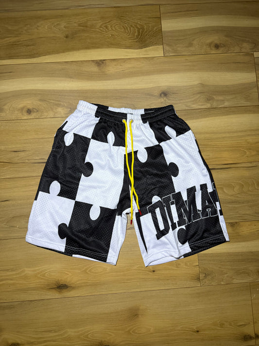 Black Puzzle Shorts