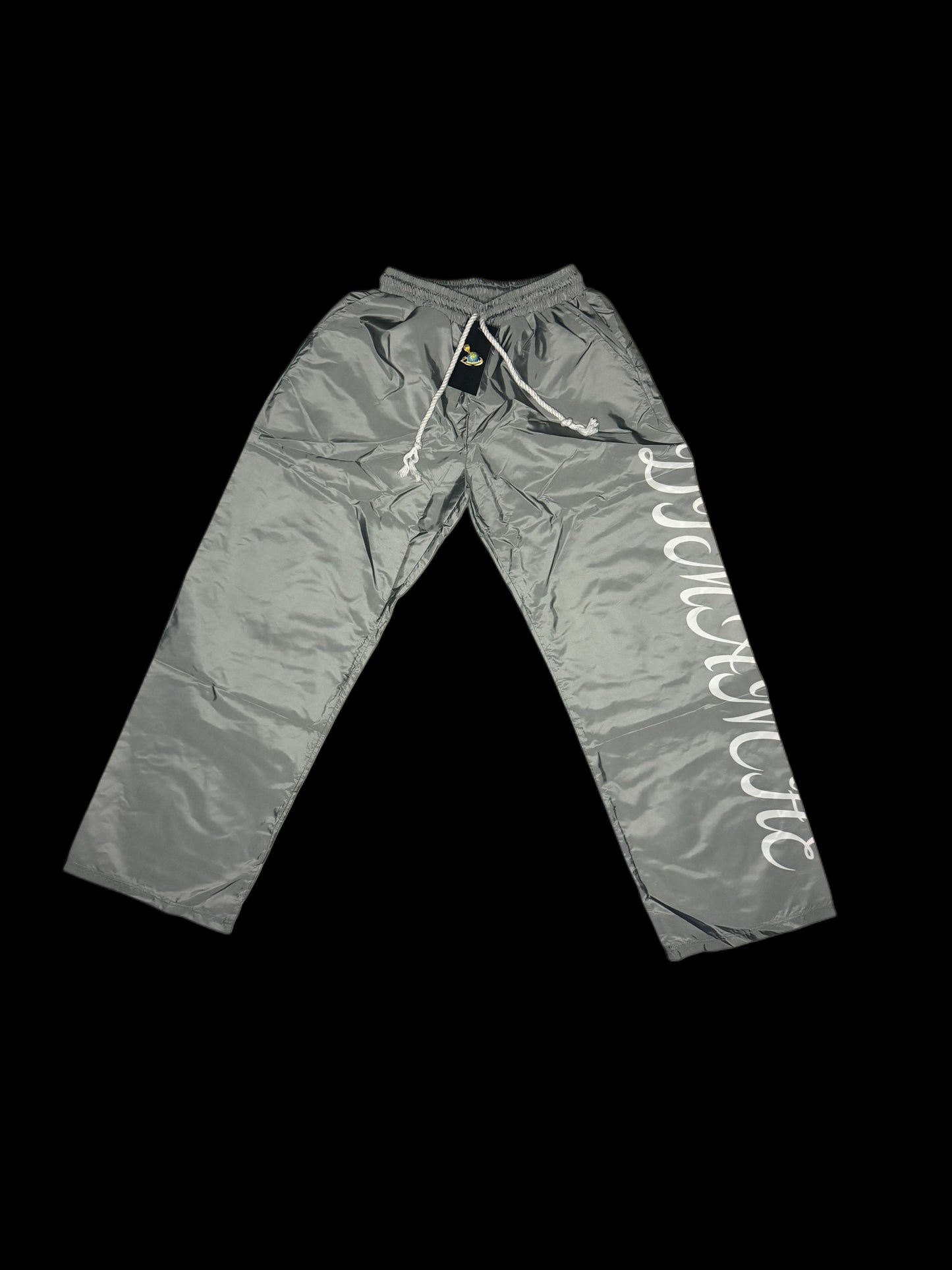 Grey Nylon Baggy Pants