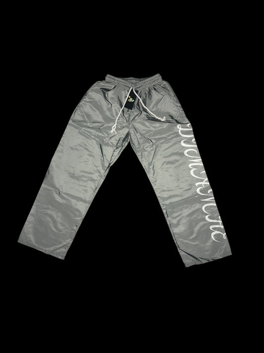 Grey Nylon Baggy Pants