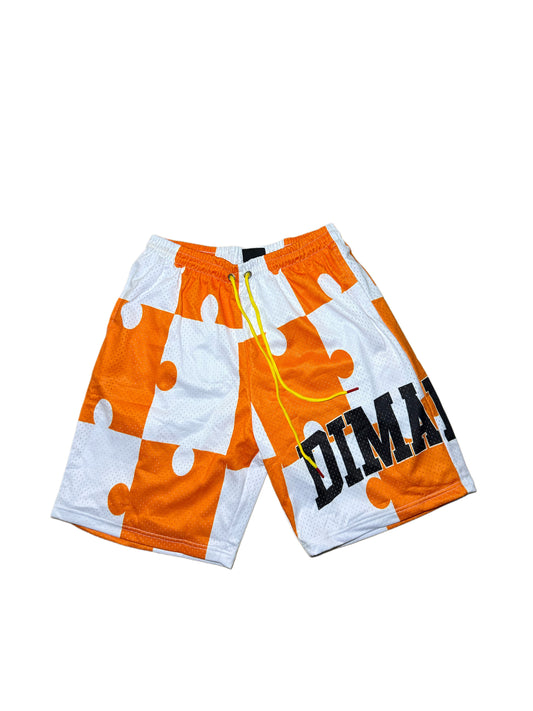 Orange Puzzle Shorts