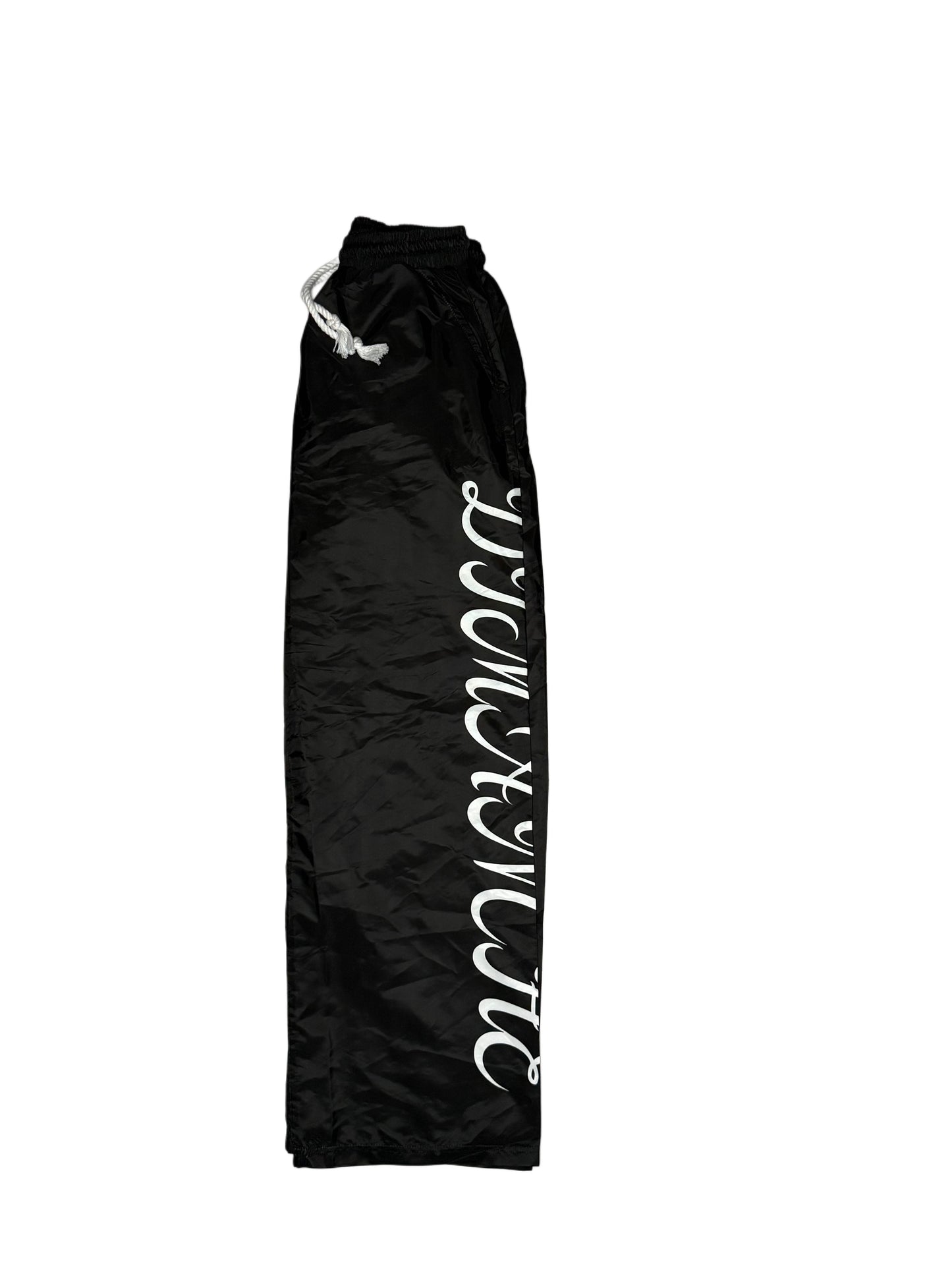 Black Nylon Oversized Pants